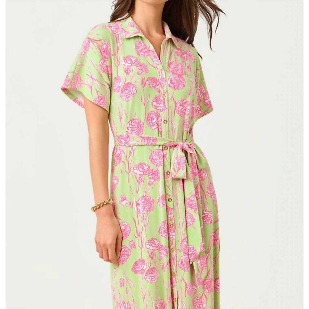 NEW LILLY PULITZER mckennon upf 50+ maxi dress in pistachio macaron - Picture 5 of 7